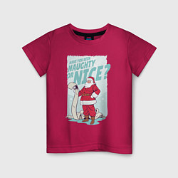 Детская футболка Санта со списком плохишей