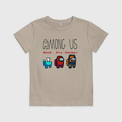 Детская футболка Among Us - Noob Pro Hacker Z