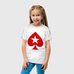 Футболка хлопковая детская Покер Пики Poker Stars, цвет: белый — фото 2