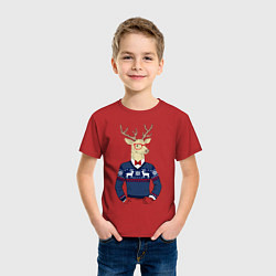 Футболка хлопковая детская Hipster Deer, цвет: красный — фото 2