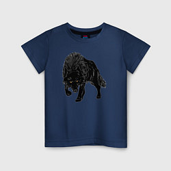 Детская футболка Черный Волк