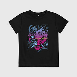 Футболка хлопковая детская Cyberpunk 2077 Геометрия, цвет: черный