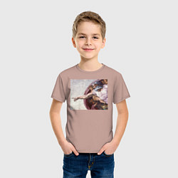 Футболка хлопковая детская Искусство, цвет: пыльно-розовый — фото 2