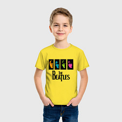 Футболка хлопковая детская Всемирный день The Beatles, цвет: желтый — фото 2
