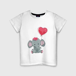 Детская футболка Влюбленный слоник