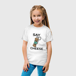 Футболка хлопковая детская Say Cheese, цвет: белый — фото 2
