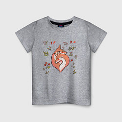 Детская футболка Влюблённые лисички акварелью