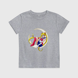 Футболка хлопковая детская Sailor Moon, цвет: меланж