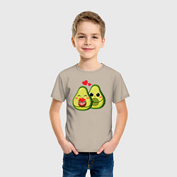 Футболка хлопковая детская Семья авокадо, цвет: миндальный — фото 2
