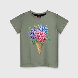 Детская футболка Букет цветов в рожке