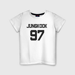 Футболка хлопковая детская BTS - Jungkook 97, цвет: белый