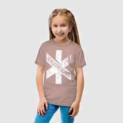 Футболка хлопковая детская TRAUMA TEAM Cyberpunk 2077, цвет: пыльно-розовый — фото 2