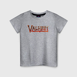 Детская футболка Valheim огненный лого