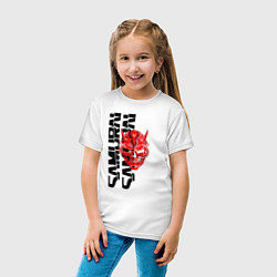 Футболка хлопковая детская CYBERPUNK 2077 samurai, цвет: белый — фото 2