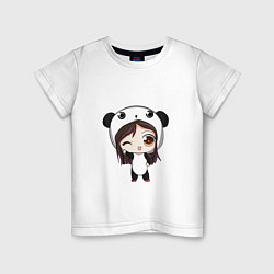 Детская футболка Девочка в костюме панды