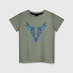 Детская футболка Славянский узор сине-голубой