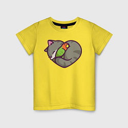 Детская футболка Кот - сердце