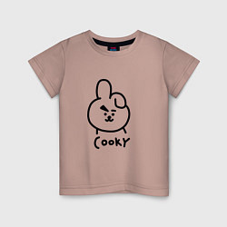 Футболка хлопковая детская COOKY BTS, цвет: пыльно-розовый