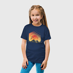 Футболка хлопковая детская Mountain Galaxy Sunset, цвет: тёмно-синий — фото 2
