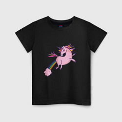Детская футболка Единорог пукает радугой