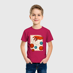 Футболка хлопковая детская Планеты Марионетки, цвет: маджента — фото 2