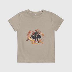 Футболка хлопковая детская Дилюк, цвет: миндальный