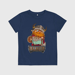 Футболка хлопковая детская Valheim, цвет: тёмно-синий