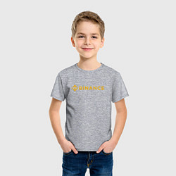 Футболка хлопковая детская BINANCE БИНАНС БИРЖА СПИНА, цвет: меланж — фото 2