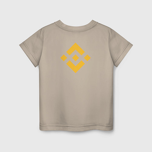 Детская футболка BINANCE БИНАНС БИРЖА СПИНА / Миндальный – фото 2
