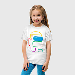 Футболка хлопковая детская AMONG US COLOR TYPE, цвет: белый — фото 2