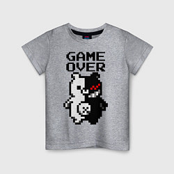 Футболка хлопковая детская MONOKUMA GAME OVER, цвет: меланж