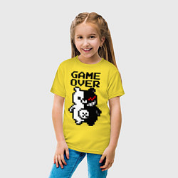 Футболка хлопковая детская MONOKUMA GAME OVER, цвет: желтый — фото 2