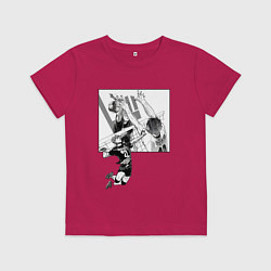 Футболка хлопковая детская Хината против Кагеямы HAikyuu, цвет: маджента
