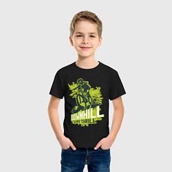 Футболка хлопковая детская Downhill, цвет: черный — фото 2