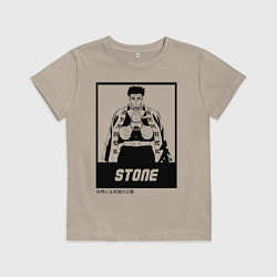 Футболка хлопковая детская STONE Kimetsu no Yaiba, цвет: миндальный