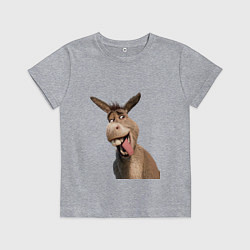Футболка хлопковая детская Шрек: Осел, цвет: меланж