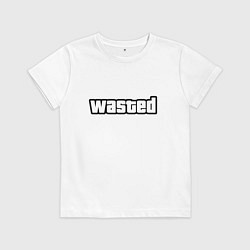 Футболка хлопковая детская WASTED, цвет: белый