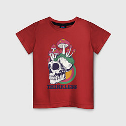 Детская футболка Череп и грибы