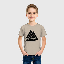 Футболка хлопковая детская Валькнут Valknut Z, цвет: миндальный — фото 2