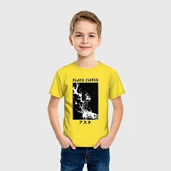 Футболка хлопковая детская Черный клевер Аста, цвет: желтый — фото 2