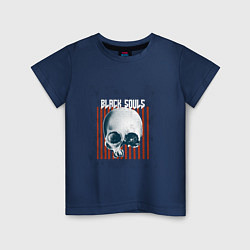 Футболка хлопковая детская Skull, цвет: тёмно-синий