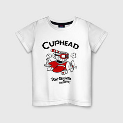 Детская футболка Cuphead на самолёте