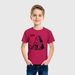 Футболка хлопковая детская Танджиро Зеницу Иноске Незуко, цвет: маджента — фото 2