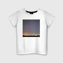 Детская футболка Комета на фоне ночного неба