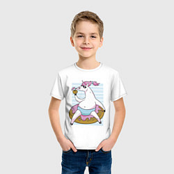 Футболка хлопковая детская Chilling Unicorn, цвет: белый — фото 2