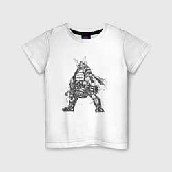 Детская футболка Самурай с пулемётом прикол
