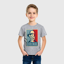 Футболка хлопковая детская Bender, цвет: меланж — фото 2