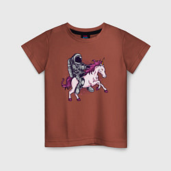 Детская футболка Космонавт на единороге