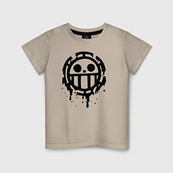 Детская футболка One Piece знак черной краской