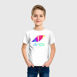 Футболка хлопковая детская AVICII RAIBOW, цвет: белый — фото 2